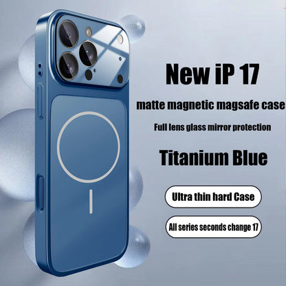 Luxury iPhone Case - Large Frame Glass Lens Protection for iPhone 14151617 Pro Max Magsafe Magnetic PC Hard Cover - ZOOMNSTORE