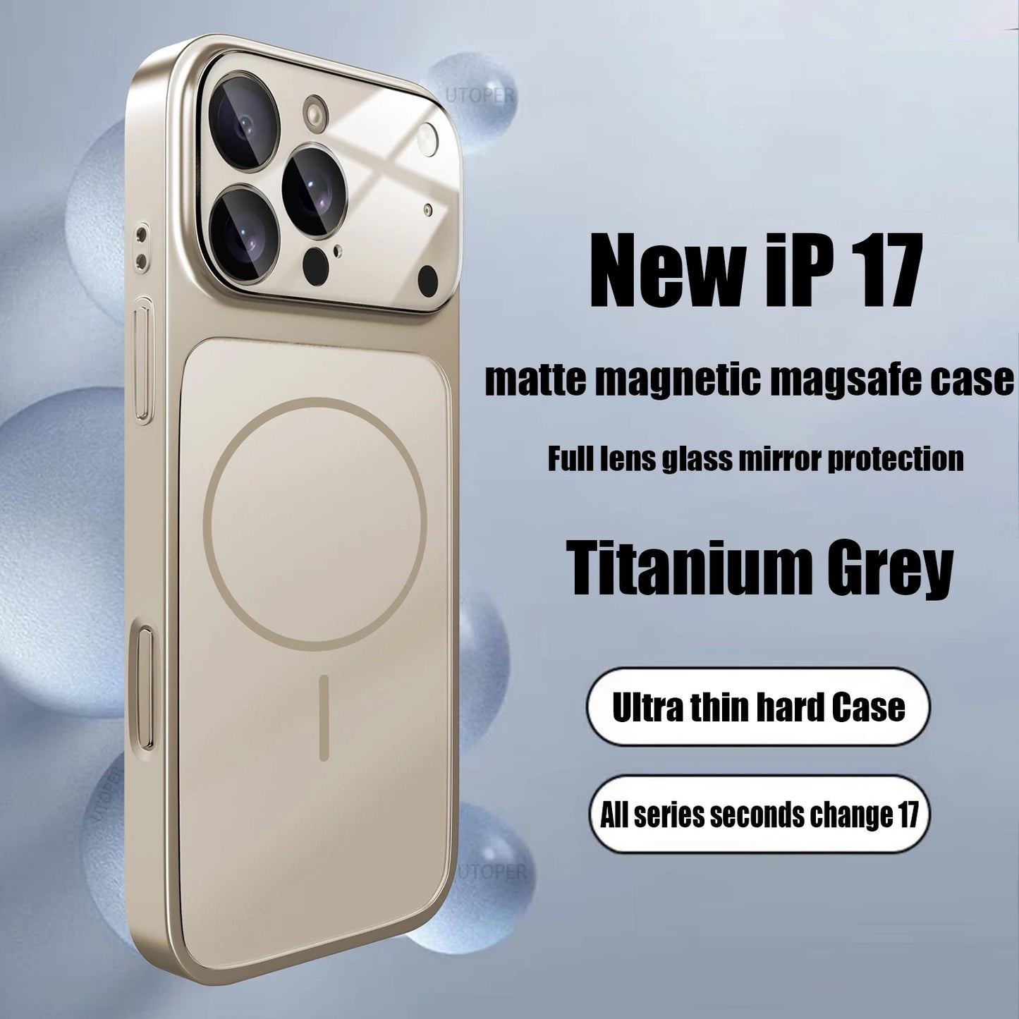 Luxury iPhone Case - Large Frame Glass Lens Protection for iPhone 14151617 Pro Max Magsafe Magnetic PC Hard Cover - ZOOMNSTORE