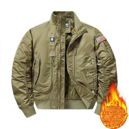 MA-1 Pilot Jacket - Men's Cotton Military Style Zipper Closure Jacket - ZOOMNSTORE