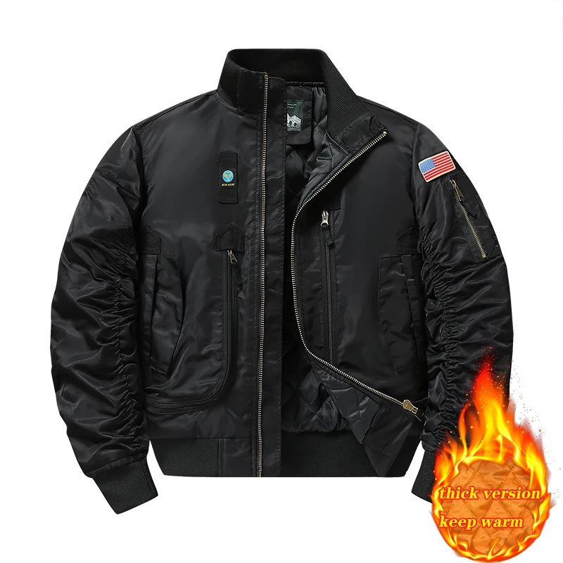MA-1 Pilot Jacket - Men's Cotton Military Style Zipper Closure Jacket - ZOOMNSTORE