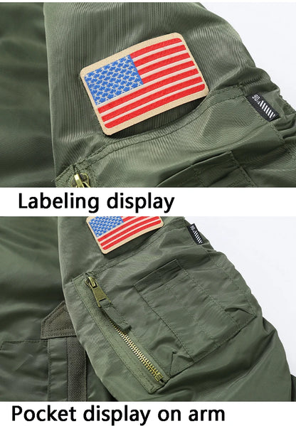 MA-1 Pilot Jacket - Men's Cotton Military Style Zipper Closure Jacket - ZOOMNSTORE