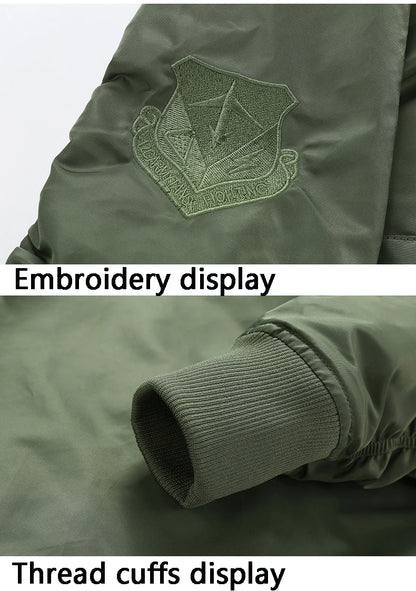 MA-1 Pilot Jacket - Men's Cotton Military Style Zipper Closure Jacket - ZOOMNSTORE