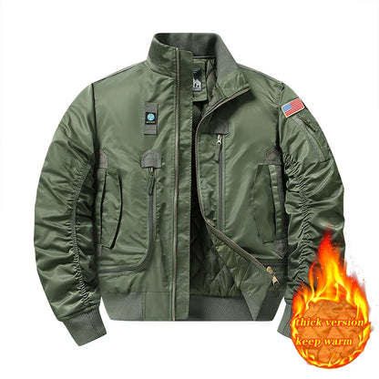 MA-1 Pilot Jacket - Men's Cotton Military Style Zipper Closure Jacket - ZOOMNSTORE