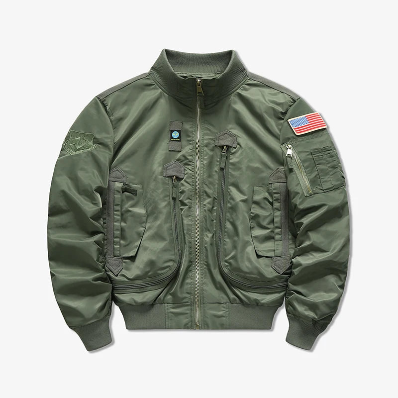 MA-1 Pilot Jacket - Men's Cotton Military Style Zipper Closure Jacket - ZOOMNSTORE