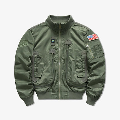 MA-1 Pilot Jacket - Men's Cotton Military Style Zipper Closure Jacket - ZOOMNSTORE