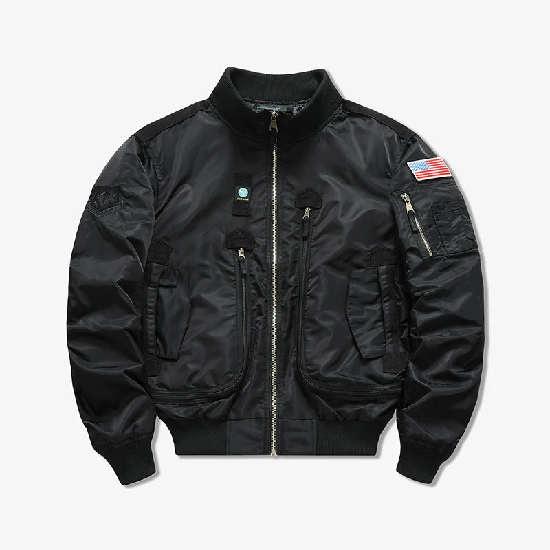 MA-1 Pilot Jacket - Men's Cotton Military Style Zipper Closure Jacket - ZOOMNSTORE