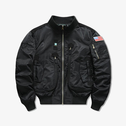 MA-1 Pilot Jacket - Men's Cotton Military Style Zipper Closure Jacket - ZOOMNSTORE