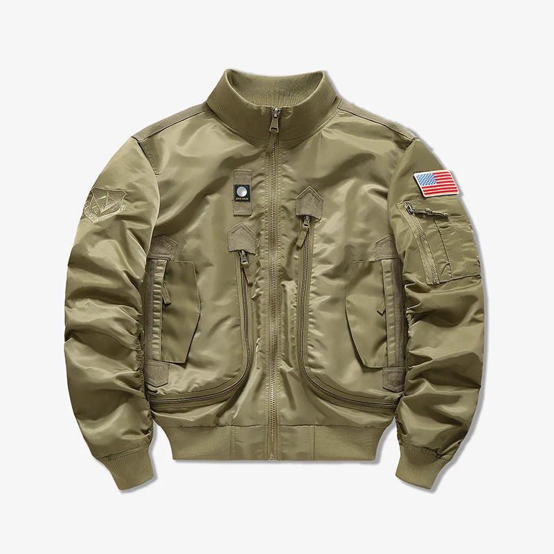 MA-1 Pilot Jacket - Men's Cotton Military Style Zipper Closure Jacket - ZOOMNSTORE