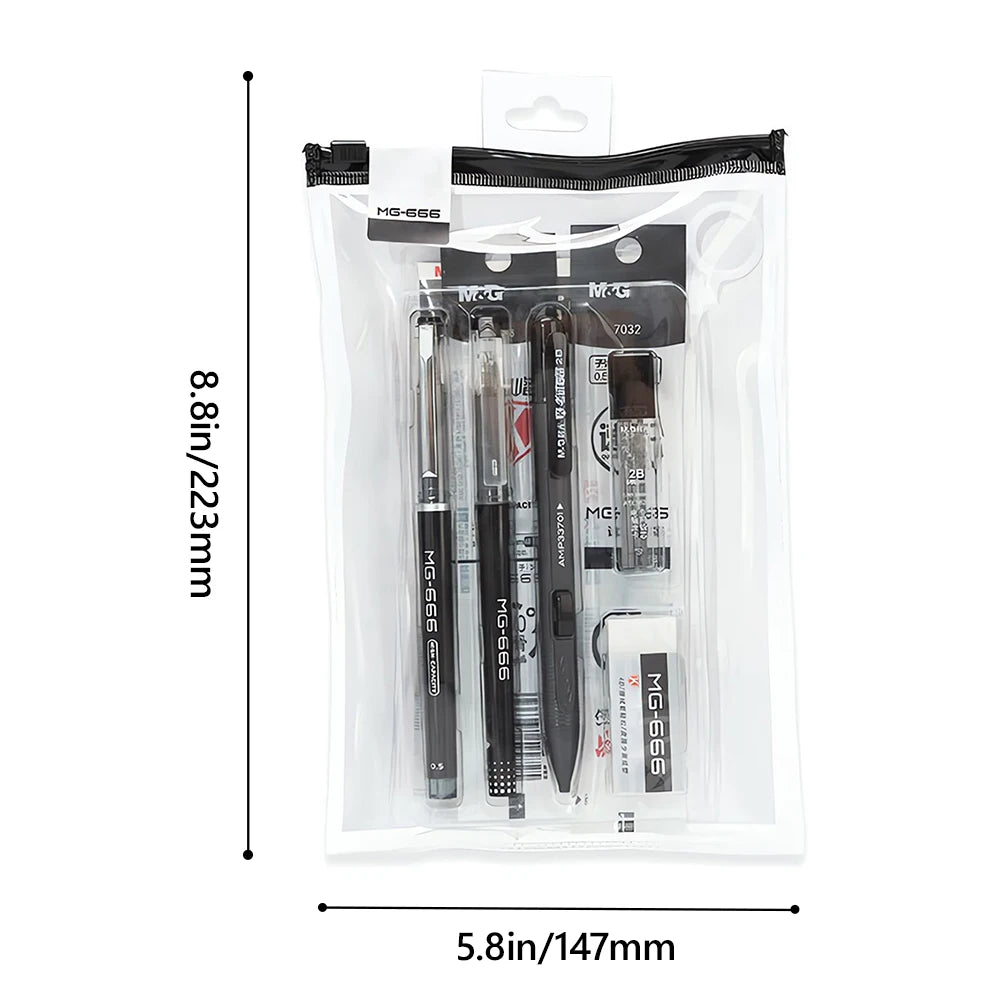 M&G 11pcs Exam Set (Gel Pen+Refill+2B Pencil+Ruler+Eraser) for Student Exam Back to School Stationeries - ZOOMNSTORE