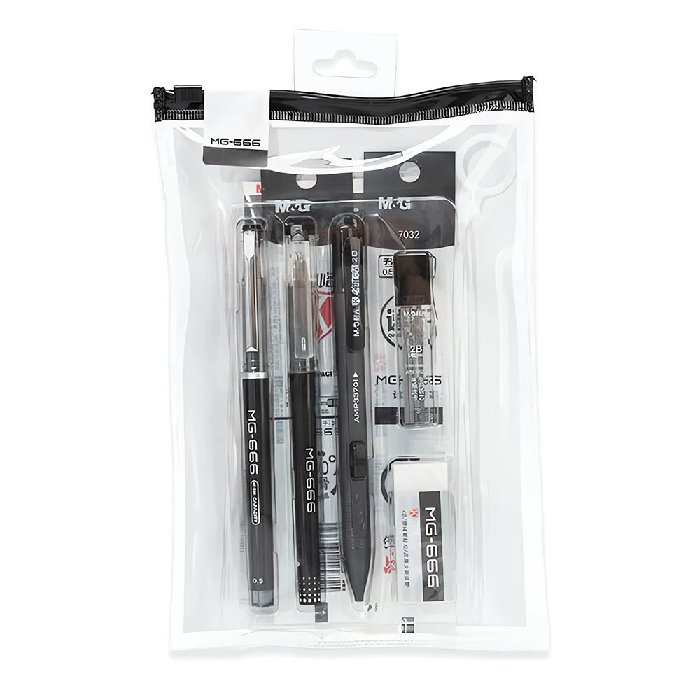 M&G 11pcs Exam Set (Gel Pen+Refill+2B Pencil+Ruler+Eraser) for Student Exam Back to School Stationeries - ZOOMNSTORE