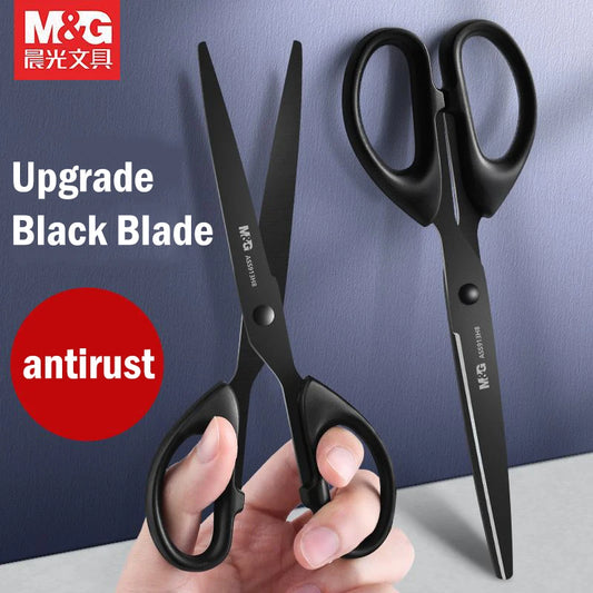 M&G Black Blade Scissors 160/180mm Rust Proof Sharp Student Paper Cuttings Scissors Tailor Scissors Household Office Supplies - ZOOMNSTORE