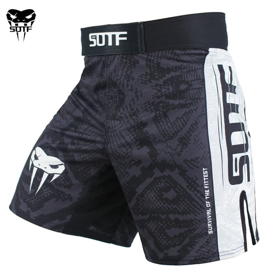 MMA Boxing Shorts - SOTF Snake Scale Muay Thai Kickboxing Shorts - ZOOMNSTORE