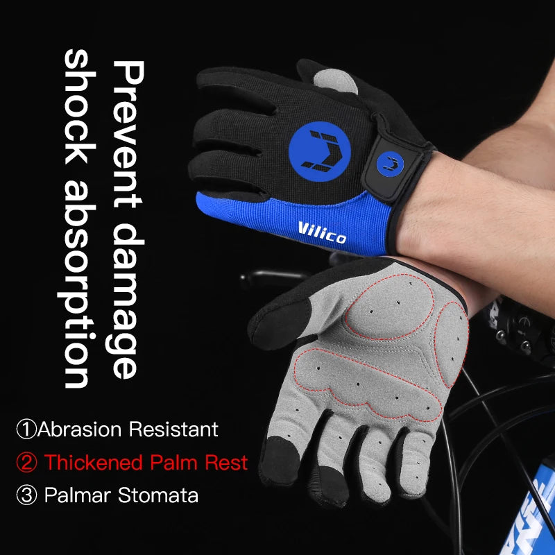 MTB Cycling Gloves - Winter Long Finger Non Slip Shock Proof Breathable Cotton - ZOOMNSTORE