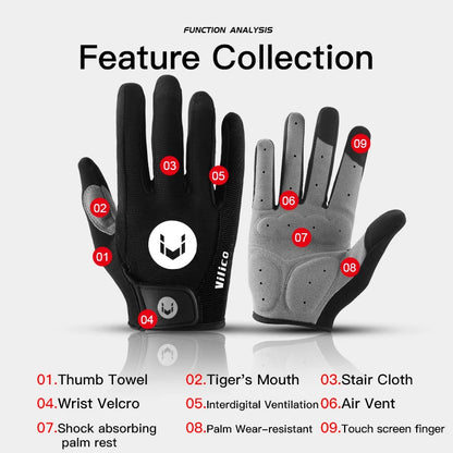 MTB Cycling Gloves - Winter Long Finger Non Slip Shock Proof Breathable Cotton - ZOOMNSTORE