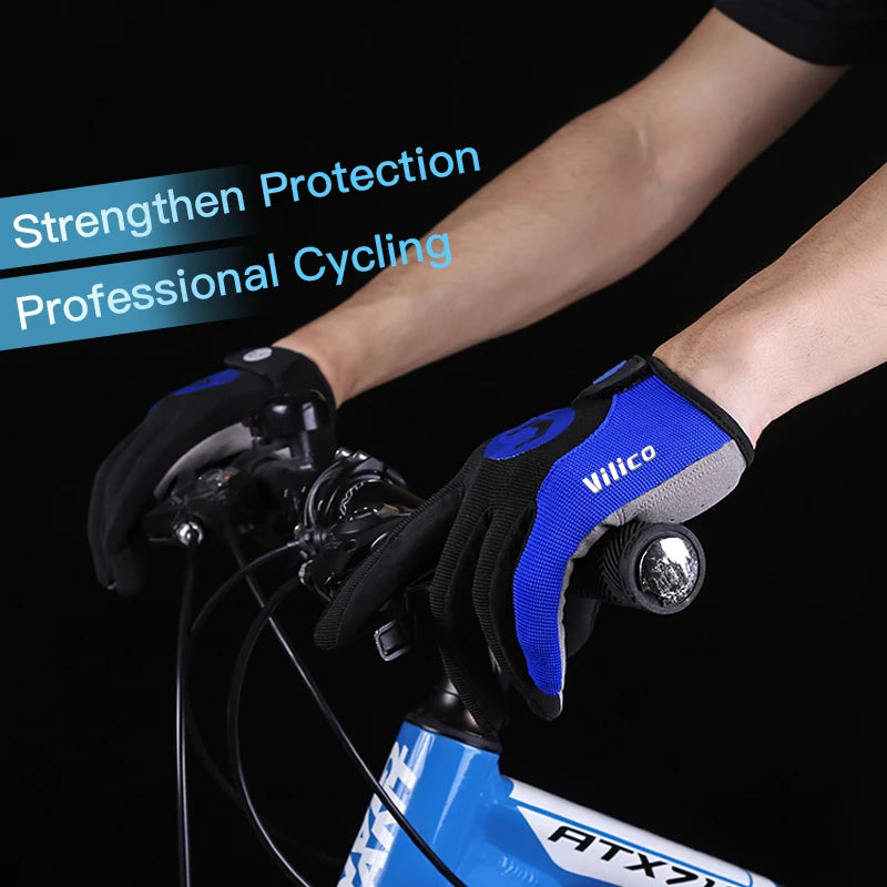 MTB Cycling Gloves - Winter Long Finger Non Slip Shock Proof Breathable Cotton - ZOOMNSTORE