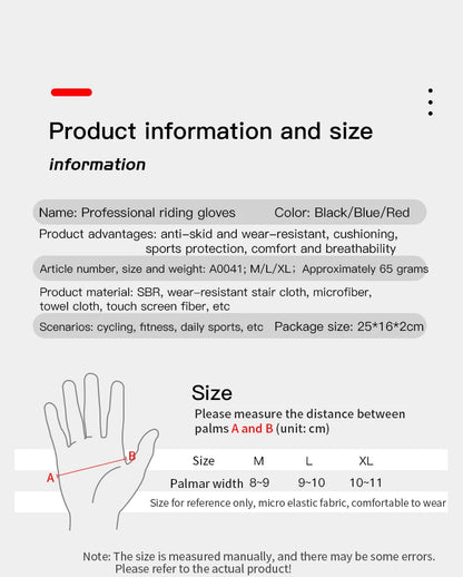 MTB Cycling Gloves - Winter Long Finger Non Slip Shock Proof Breathable Cotton - ZOOMNSTORE