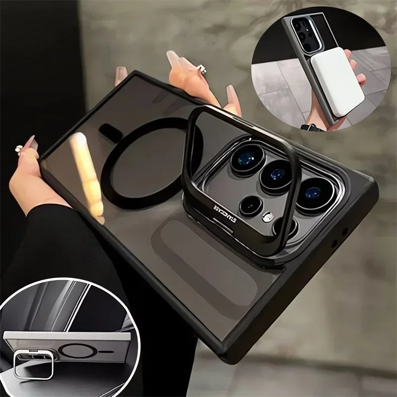 MagSafe Clear Case for Samsung Galaxy S25 S24 S23 S22 Ultra - Shockproof Magnetic Wireless Charging Cover - ZOOMNSTORE