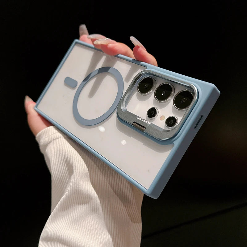 MagSafe Clear Case for Samsung Galaxy S25 S24 S23 S22 Ultra - Shockproof Magnetic Wireless Charging Cover - ZOOMNSTORE