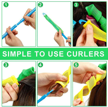 Magic Hair Curler 18Pcs Set - Wave Formers & Bendy Hair Rollers for DIY Styling - ZOOMNSTORE