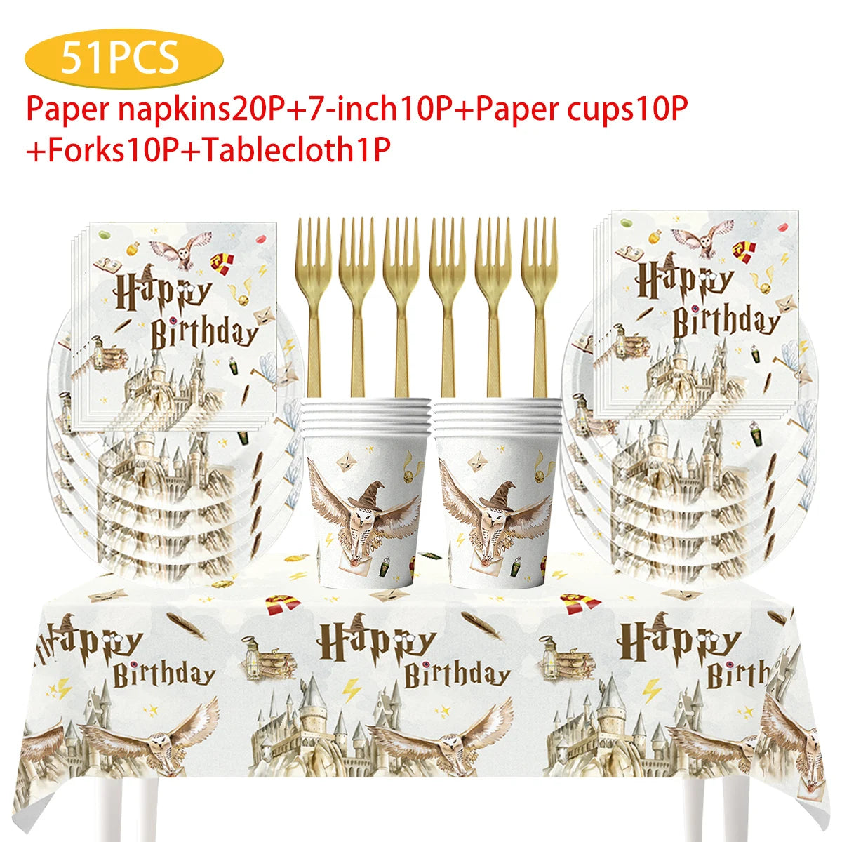 Magic School Party Supplies - Disposable Plates Cups Napkins Balloons and Gifts - ZOOMNSTORE