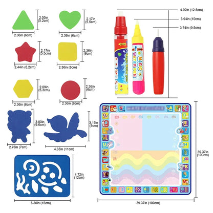 Oversized Water Canvas Pens - Montessori Learning Drawing Blanket for Kids - ZOOMNSTORE