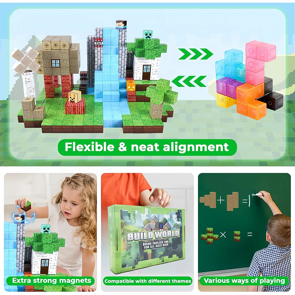 Magnetic Building Blocks STEM Construction Set - Creative Magnet Toy for Kids - ZOOMNSTORE