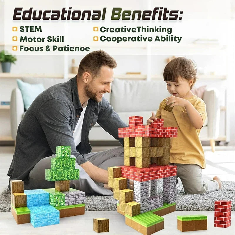 Magnetic Building Blocks | STEM Sensory Toys & Creative Magnet Cube Set for Kids - ZOOMNSTORE