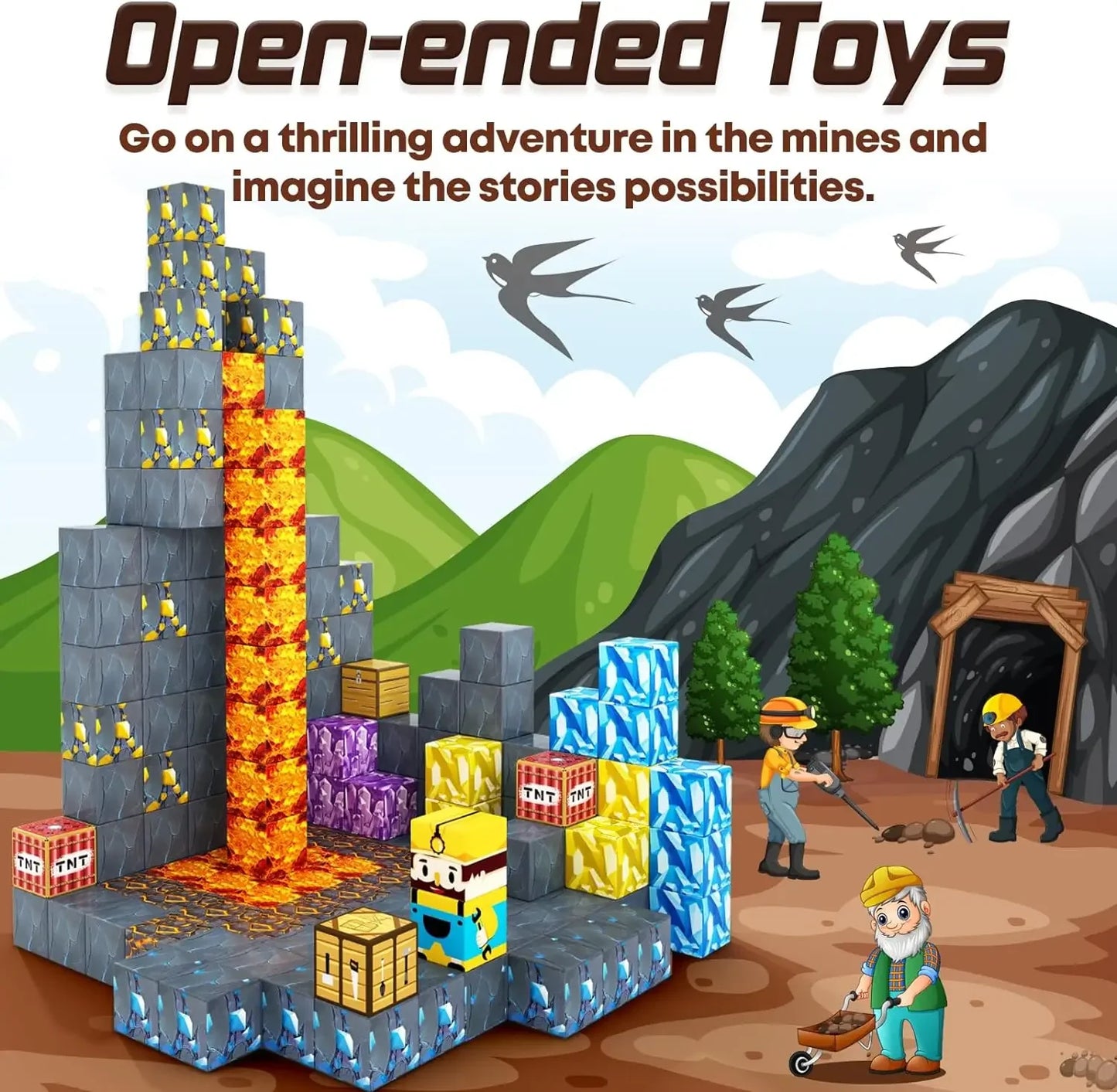 Magnetic Building Blocks | STEM Sensory Toys & Creative Magnet Cube Set for Kids - ZOOMNSTORE