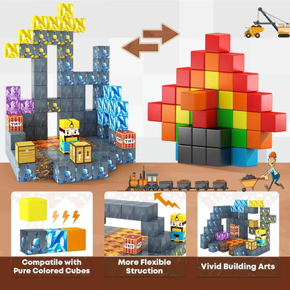 Magnetic Building Blocks | STEM Sensory Toys & Creative Magnet Cube Set for Kids - ZOOMNSTORE