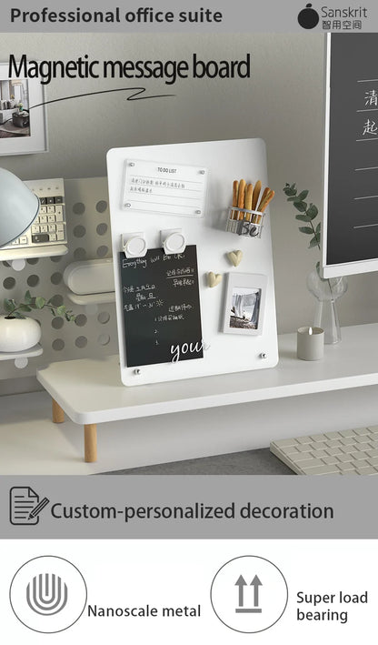 Magnetic Bulletin Board – Double Sided Aluminum Frame Tabletop Magnetic Message Board - ZOOMNSTORE