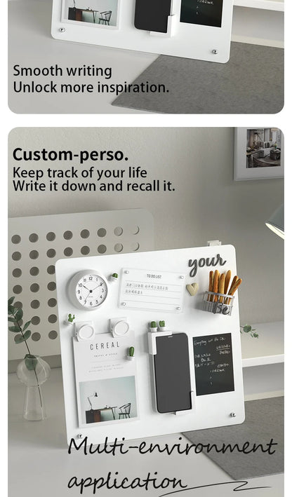 Magnetic Bulletin Board – Double Sided Aluminum Frame Tabletop Magnetic Message Board - ZOOMNSTORE