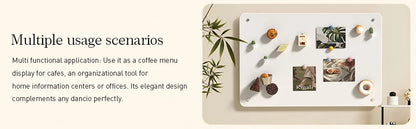 Magnetic Bulletin Board - Durable Metal Wall Board with Aluminum Frame for Home Display - ZOOMNSTORE