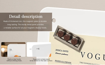 Magnetic Bulletin Board - Durable Metal Wall Board with Aluminum Frame for Home Display - ZOOMNSTORE