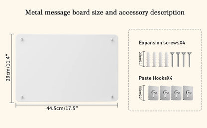Magnetic Bulletin Board - Durable Metal Wall Board with Aluminum Frame for Home Display - ZOOMNSTORE
