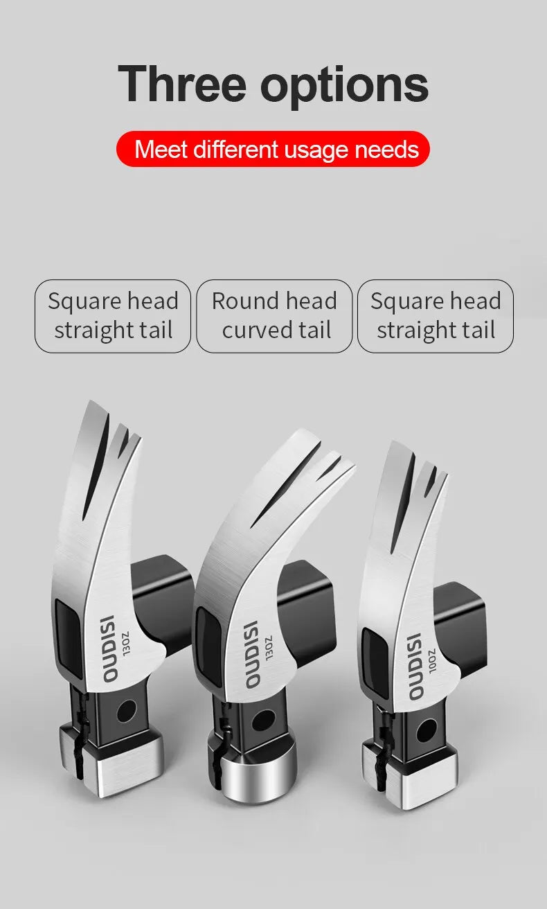 Magnetic Claw Hammer - Multifunctional Shockproof Steel Hand Tool for Woodworking - ZOOMNSTORE