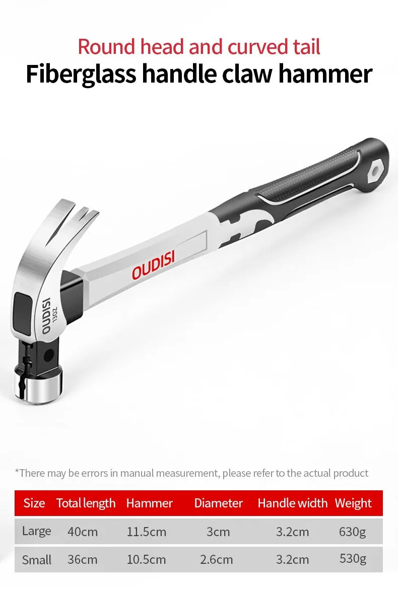 Magnetic Claw Hammer - Multifunctional Shockproof Steel Hand Tool for Woodworking - ZOOMNSTORE