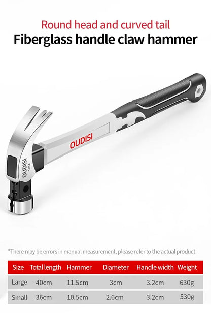 Magnetic Claw Hammer - Multifunctional Shockproof Steel Hand Tool for Woodworking - ZOOMNSTORE