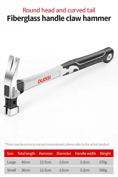 Magnetic Claw Hammer - Multifunctional Shockproof Steel Hand Tool for Woodworking - ZOOMNSTORE