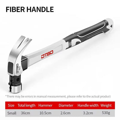 Magnetic Claw Hammer - Multifunctional Shockproof Steel Hand Tool for Woodworking - ZOOMNSTORE