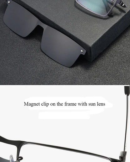 Magnetic Clip On Sunglasses - Men's Prescription Glasses With Polarized UV400 Lenses - ZOOMNSTORE
