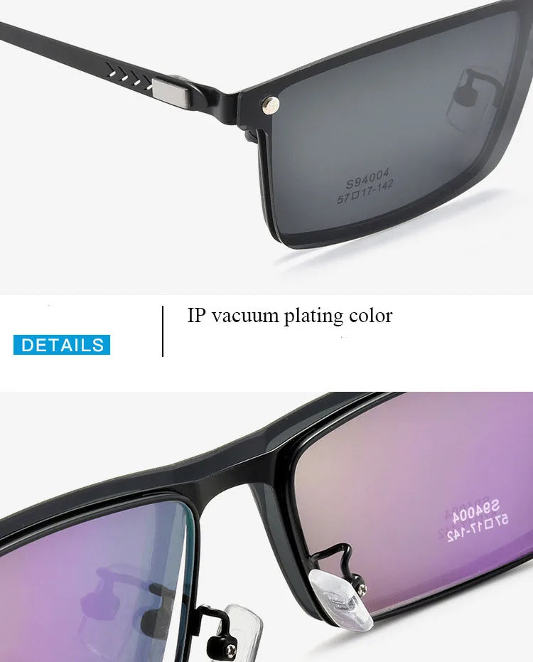 Magnetic Clip On Sunglasses - Men's Prescription Glasses With Polarized UV400 Lenses - ZOOMNSTORE