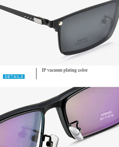 Magnetic Clip On Sunglasses - Men's Prescription Glasses With Polarized UV400 Lenses - ZOOMNSTORE