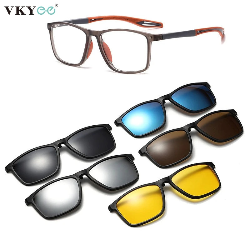 Magnetic Clip-On Sunglasses - Polarized Driving Glasses With Anti Blue Light Filter - ZOOMNSTORE