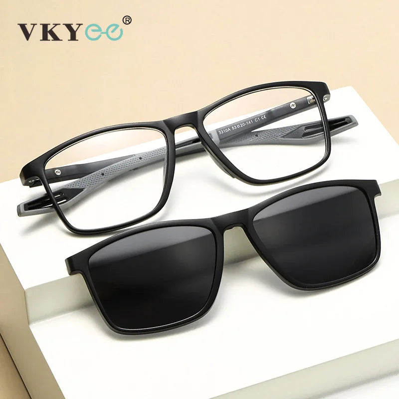 Magnetic Clip-On Sunglasses - Polarized Driving Glasses With Anti Blue Light Filter - ZOOMNSTORE