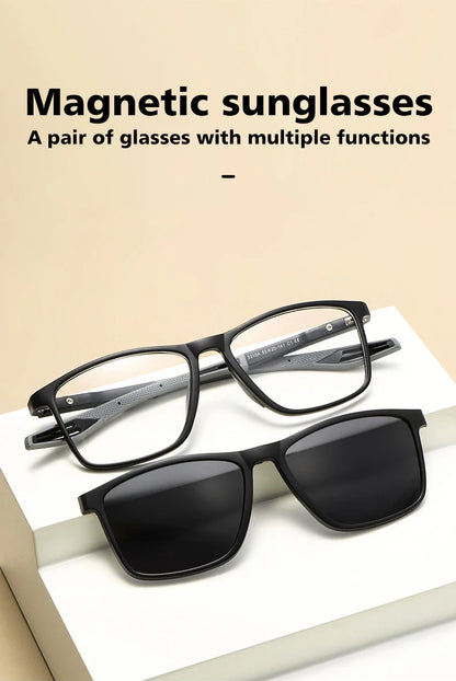 Magnetic Clip-On Sunglasses - Polarized Driving Glasses With Anti Blue Light Filter - ZOOMNSTORE