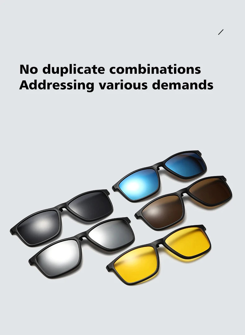 Magnetic Clip-On Sunglasses - Polarized Driving Glasses With Anti Blue Light Filter - ZOOMNSTORE