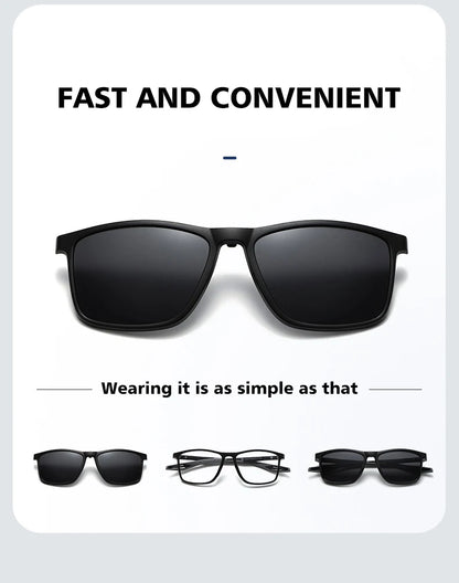 Magnetic Clip-On Sunglasses - Polarized Driving Glasses With Anti Blue Light Filter - ZOOMNSTORE