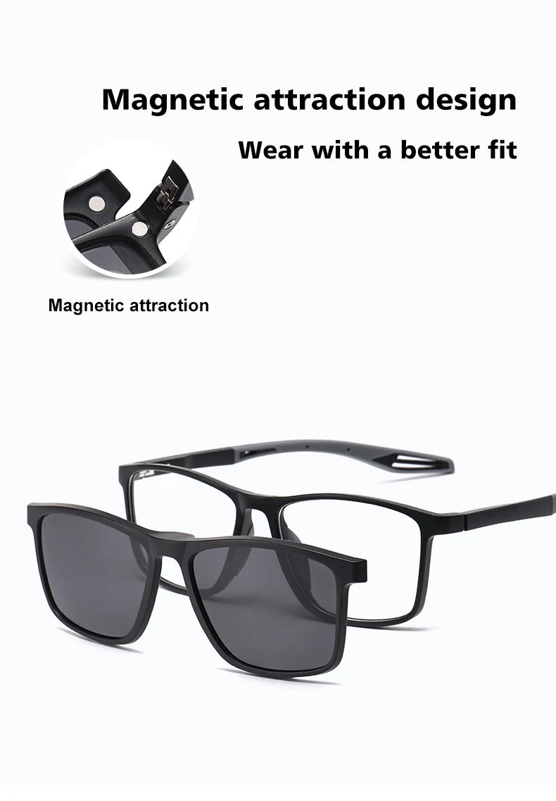 Magnetic Clip-On Sunglasses - Polarized Driving Glasses With Anti Blue Light Filter - ZOOMNSTORE