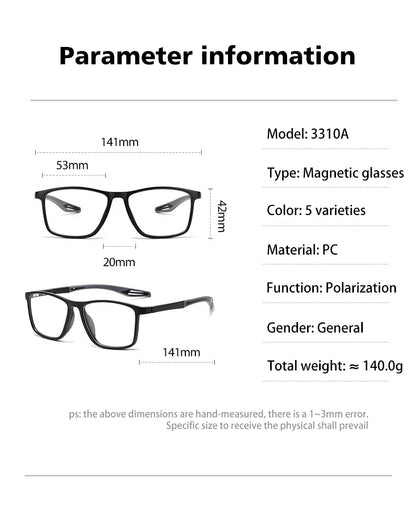 Magnetic Clip-On Sunglasses - Polarized Driving Glasses With Anti Blue Light Filter - ZOOMNSTORE