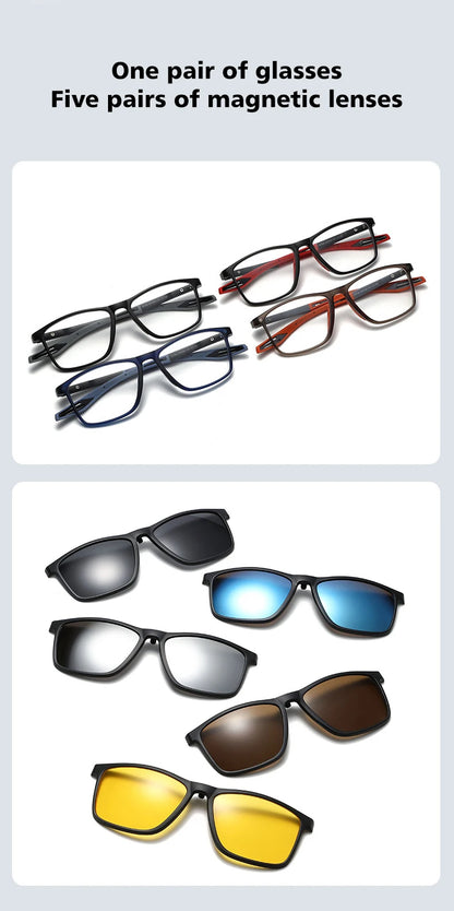 Magnetic Clip-On Sunglasses - Polarized Driving Glasses With Anti Blue Light Filter - ZOOMNSTORE